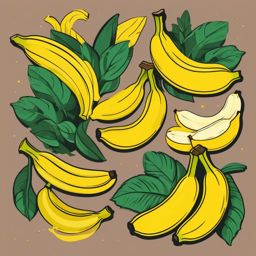 Banana Clipart - Bunch of bright yellow bananas.  color vector clipart, minimal style