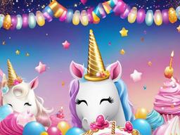 Birthday Background Wallpaper - unicorn party backdrop  