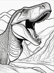 Baryonyx Coloring Pages - Fish-Eating Dinosaur  black outline printable coloring page