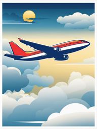 airplane clipart - soaring through the clouds. 