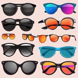 Sunglasses clipart - Trendy sunglasses for UV protection, ,vector color clipart,minimal