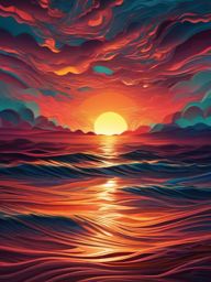 Desktop Wallpaper 4K - 4K Ocean Sunset Serenity  intricate patterns, splash art, wallpaper art