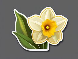 Daffodil Sticker - Welcome the arrival of spring with the sunny and trumpet-shaped daffodil sticker, , sticker vector art, minimalist design