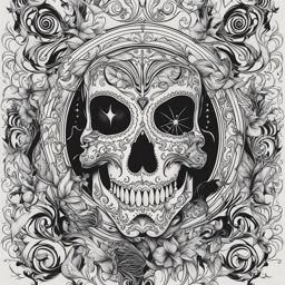 halloween tattoos black and white design 