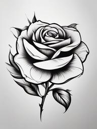 Tattoo Designs Rose - Tattoo designs specifically focused on roses.  simple color tattoo,minimalist,white background