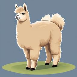 Alpaca cartoon - soft-furred, wool-producing animal  