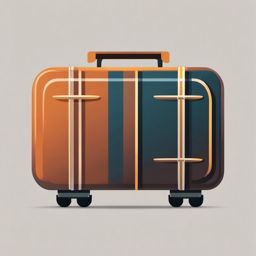 Suitcase Icon - Suitcase icon for travel and luggage,  color vector clipart, minimal style