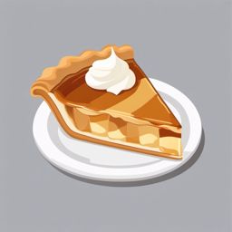 Apple Pie Slice Clipart - A slice of apple pie with a dollop of cream.  color vector clipart, minimal style