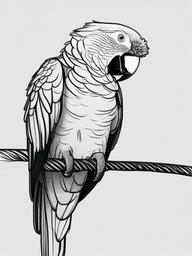 drawing of parrot  minimal rough sketch scribbles,doodles,black and white