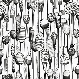 drawing of candy on a stick  minimal rough sketch scribbles,doodles,black and white