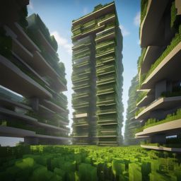 vertical farming skyscraper for sustainable agriculture - minecraft house design ideas 