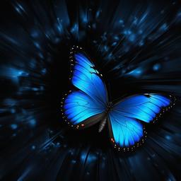 Butterfly Background Wallpaper - blue butterfly on black background  