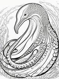 Octopus Coloring Pages - Octopus with a dolphin  simple coloring pages