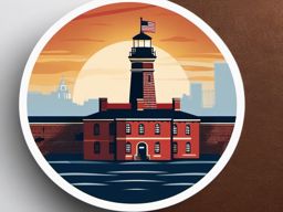 Fort McHenry sticker- Historic fort that inspired the US national anthem in Baltimore, , sticker vector art, minimalist design