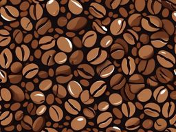 Coffee Beans Sticker - Scattered coffee beans illustration, ,vector color sticker art,minimal