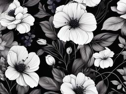 Aesthetic Black Flower Wallpaper  ,desktop background wallpaper