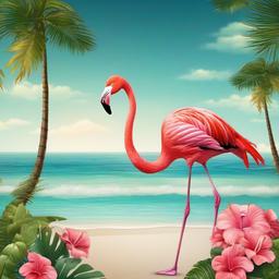 Beach background - flamingo beach background  