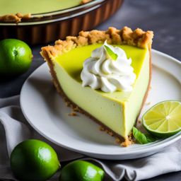 key lime pie with a tangy lime filling and graham cracker crust. 