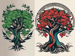 liberty tree tattoo  simple vector color tattoo