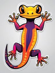 Gecko Sticker - A colorful gecko showcasing its vibrant skin. ,vector color sticker art,minimal