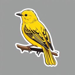 Yellow Warbler Sticker - A yellow warbler with bright yellow plumage, ,vector color sticker art,minimal