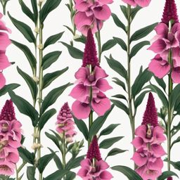 Foxglove Sticker - Add a touch of woodland charm with the tall and tubular blooms of foxgloves, , sticker vector art, minimalist design