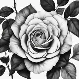 pencil sketch of rose flower  minimal rough sketch scribbles,doodles,black and white