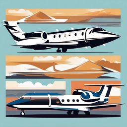 Private Jet Clipart - A private jet offering luxurious travel experiences.  transport, color vector clipart, minimal style