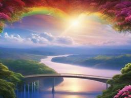 Heaven Rainbow Bridge Background  