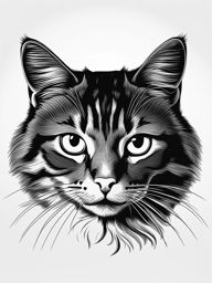 cat clip art black and white 
