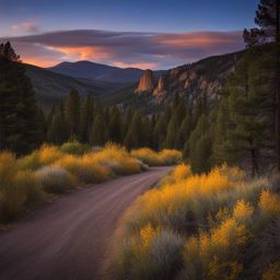 the enchanted circle - capture the serene night painting of the enchanted circle scenic byway in new mexico, with its alpine forests and mountain vistas. 