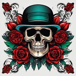 skull chicano tattoo  simple vector color tattoo