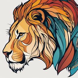 lion and bear tattoo  simple vector color tattoo