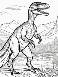 Eoraptor Coloring Pages - One of the First Dinosaurs  black outline printable coloring page