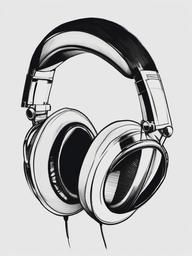 sketch of headphones  minimal rough sketch scribbles,doodles,black and white