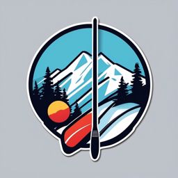 Ski Resort Sticker - Gear up for winter sports and enjoy the snowy slopes with this sporty ski resort sticker, , sticker vector art, minimalist design