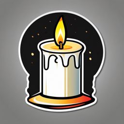 Candle Sticker - Burning candle for ambiance, ,vector color sticker art,minimal