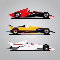 Dragster Clipart - A dragster car built for speed.  color vector clipart, minimal style