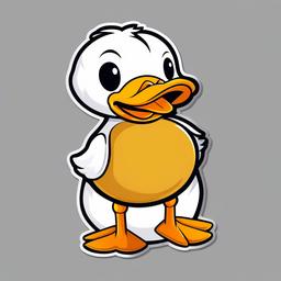 Duck cartoon - waddling waterfowl with a quack  cartoon sticker style