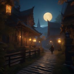 Thorne Grimclaw, a ferocious tabaxi rogue stalking the night detailed matte painting, deep color, fantastical, intricate detail, splash screen, complementary colors, fantasy concept art, 8k resolution trending on artstation unreal engine 5