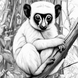 coquerel's sifakas cute animals coloring page 