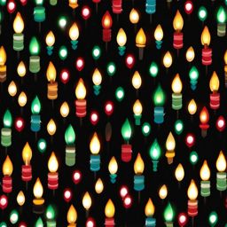 Lights On Clipart,Illustrating a festive holiday light display with lights on clipart  simple, 2d flat