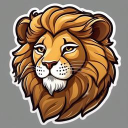 Lion cartoon - regal cat with a mane  cartoon sticker style