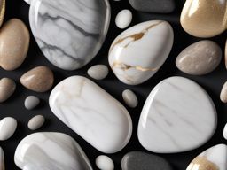 Marble with a river pebble-like appearance and a glossy surface top view, product photoshoot realistic background, hyper detail, high resolution