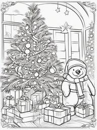 Christmas Colouring Book Printable  outling,coloring pages,black and whit