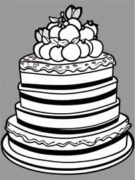 Cake Coloring Pages - Raspberry cake with a raspberry glaze  simple coloring pages