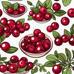 Cranberry Clipart - Tangy cranberries used in various dishes.  color vector clipart, minimal style