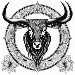 taurus tattoo black and white design 