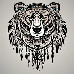 native american bear paw tattoo  simple vector color tattoo