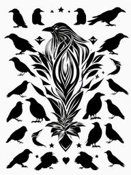 small crow tattoo designs  simple vector color tattoo